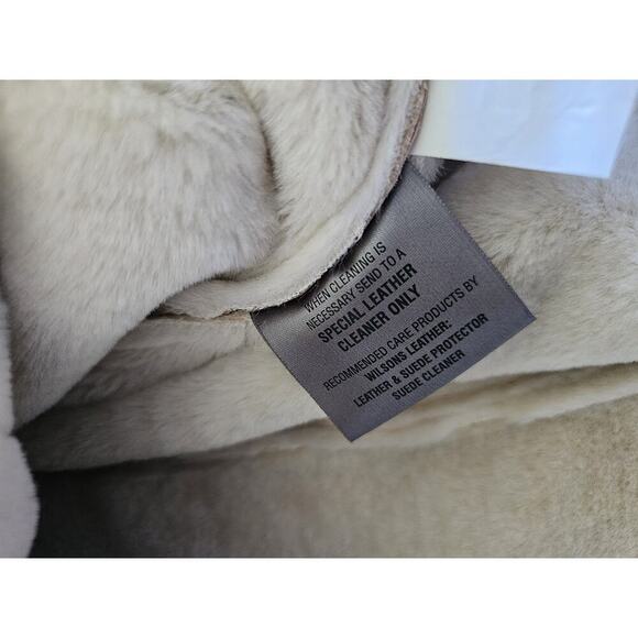 Wilsons Leather Jacket Coat Womens 2XL Brown Suede Faux Fur Trim Hooded - Picture 11 of 14